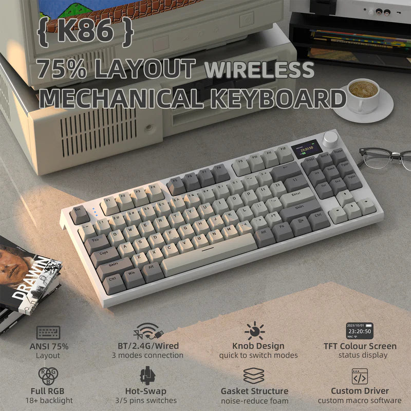 ATTACK SHARK k86 – gray Wireless