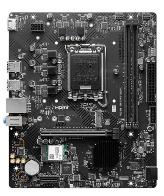 MSI PRO H610M-S DDR4 WiFi mATX Motherboard - Black