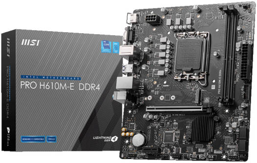 MSI PRO H610M-S DDR4 WiFi mATX Motherboard - Black