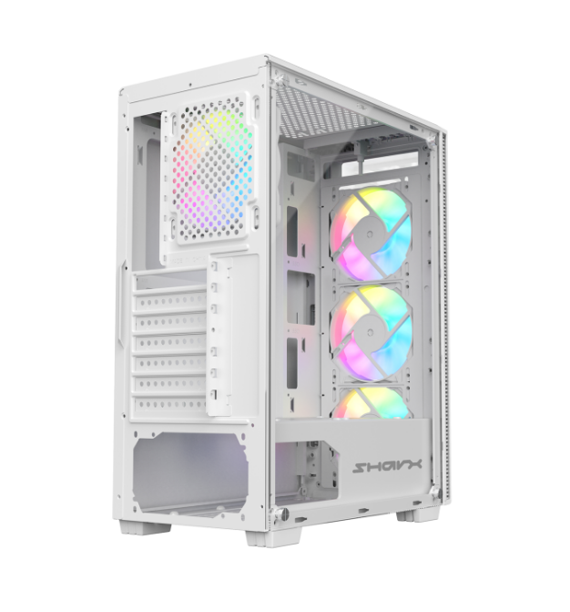 Sharx Striker Mid Tower Two Panel Front & Left Side Tempered Glass Case with 4 RGB Fans