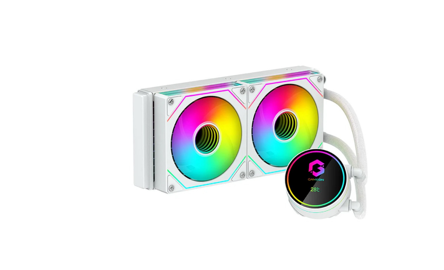 Gameon Kraken II A380 high Performance Bearing, Temperature Display, 240mm Liquid CPU Cooler - White