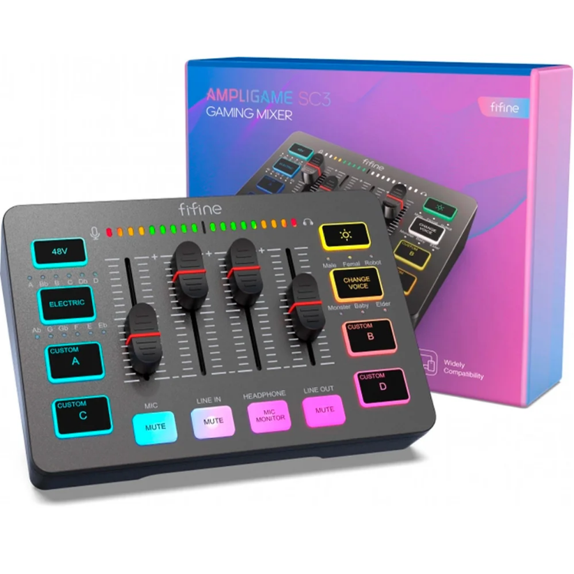 مكسر فيفاين – Fifine SC3 Audio Mixer