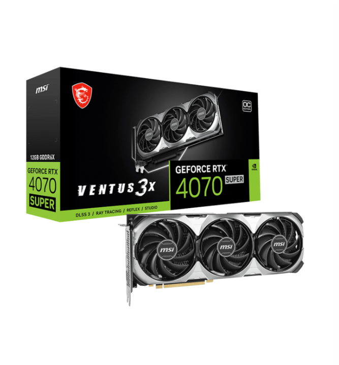 MSI Nvidia Geforce RTX 4070 Super Ventus 3X OC - 12GB - GDDR6X DLSS 3 - Graphics Card