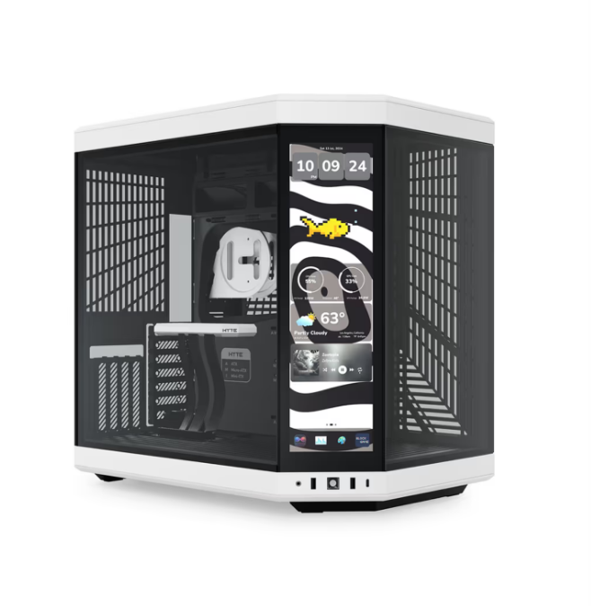 HYTE Y70 TOUCH INFINITE - 14.5 Inch Touchscreen Mid Tower Two Panel Front & Left Side Tempered Glass Case without Fan