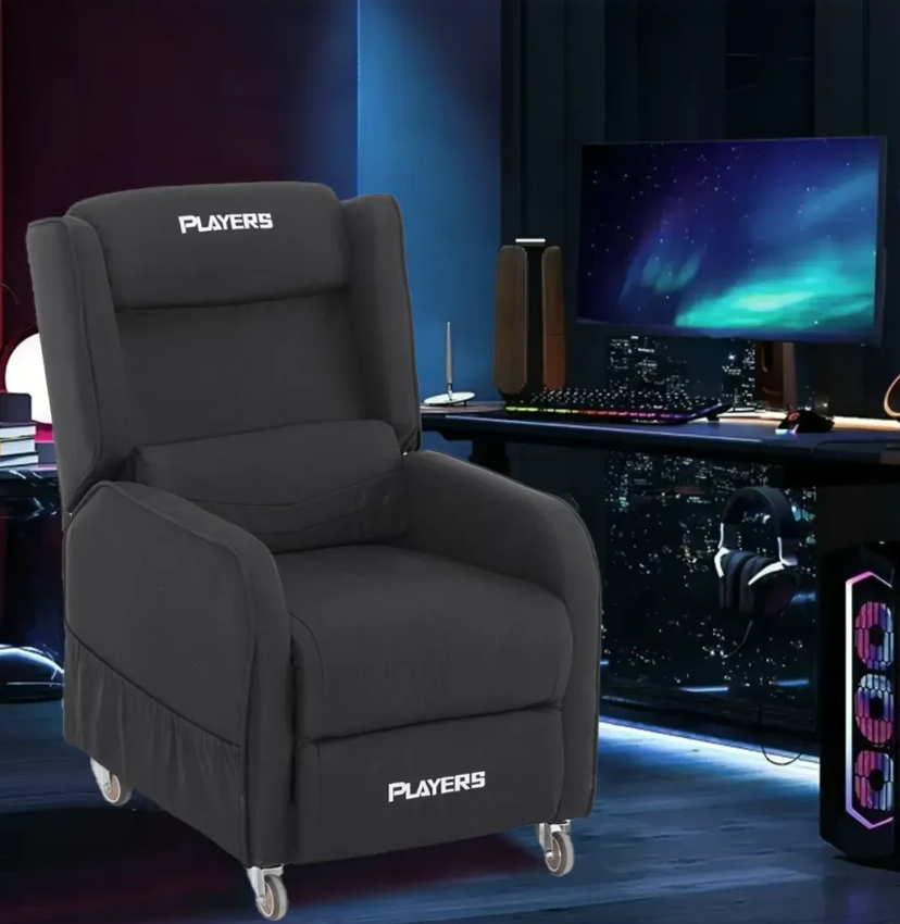 Players Adjustable Gaming Sofa with Wheels and Lumbar Pillow
