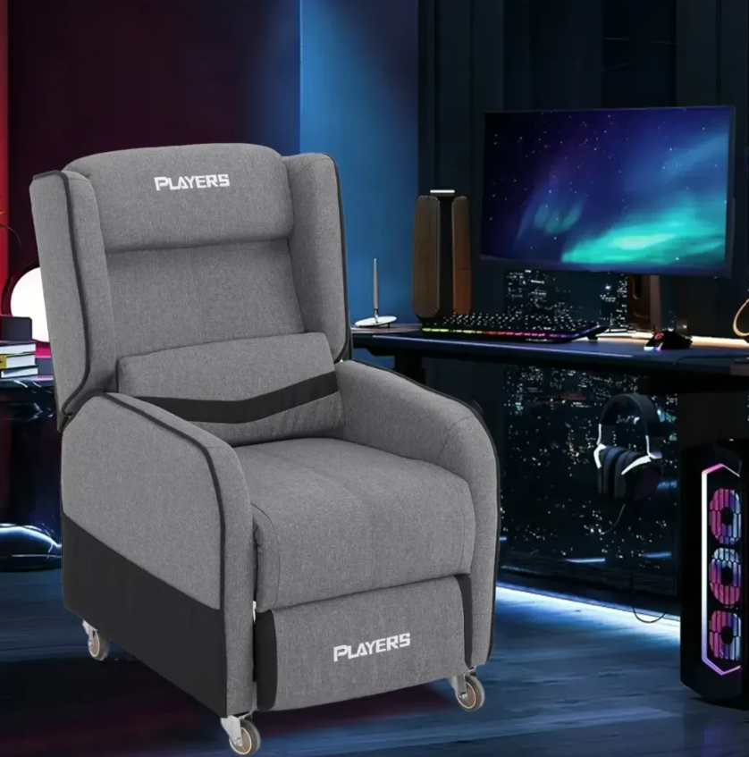 Players Adjustable Gaming Sofa with Wheels and Lumbar Pillow