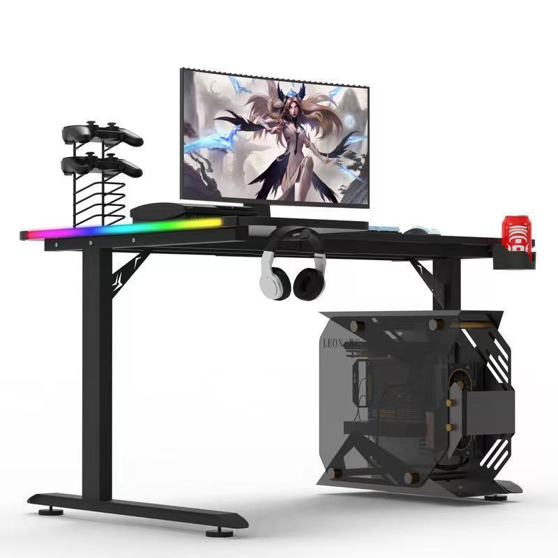 L-shaped gaming table for corner of the room with lighting