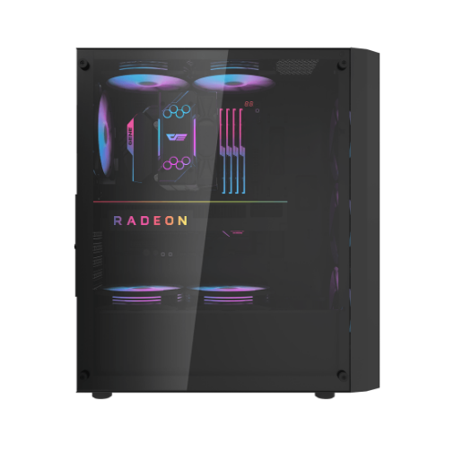 DarkFlash DK351 E-ATX Stylish Front Panel Tempered Glass Side Panel Case With 4 RGB Fanss