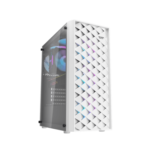 DarkFlash DK351 E-ATX Stylish Front Panel Tempered Glass Side Panel Case With 4 RGB Fanss