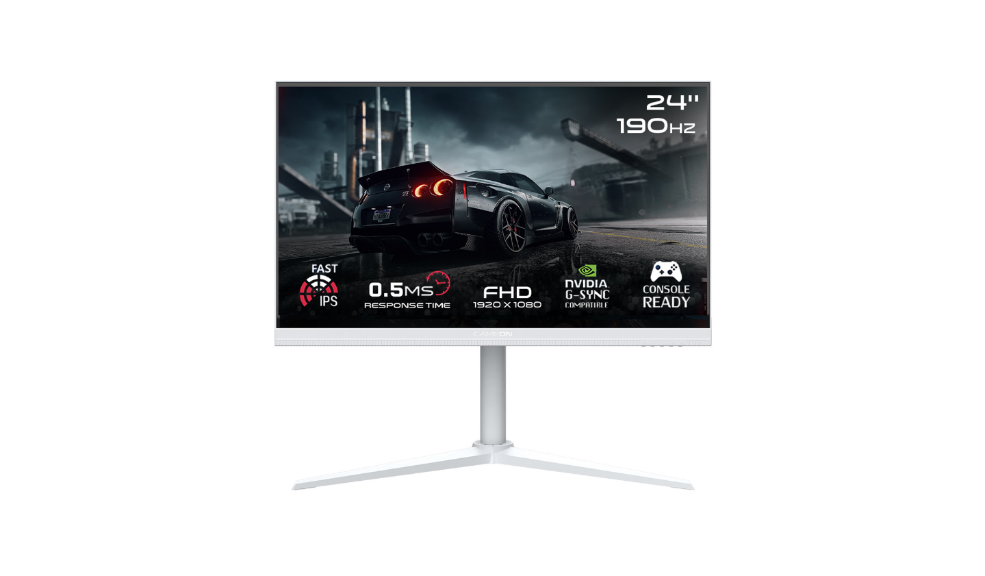 Gameon Artic Pro Series 24" FHD IPS 190Hz 0.5ms HDR Ready, Adustable Stand, HDMI2.1 With AMD FreeSync & Nvidia G-Sync Gaming Monitor - White