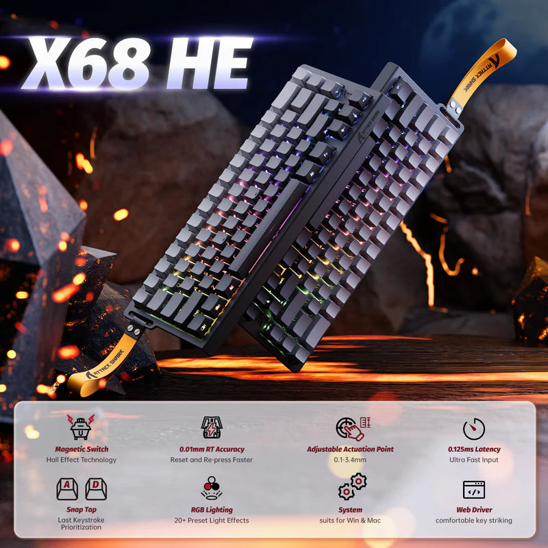 ATTACK SHARK X68 - Black Gradient